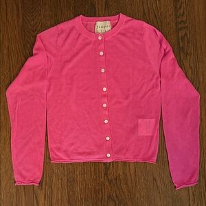 Hot Pink Button-Up Cardigan